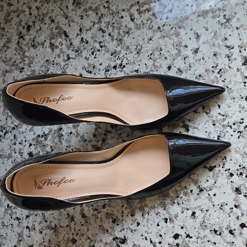 Elegant Black Shofoo Stiletto Heels - Picture 7 of 11